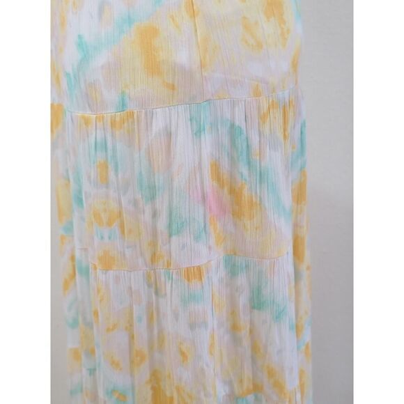 Altar'd State Watercolor Print Maxi Dress Sleeveless Shoulder Tie Size M - Picture 10 of 10